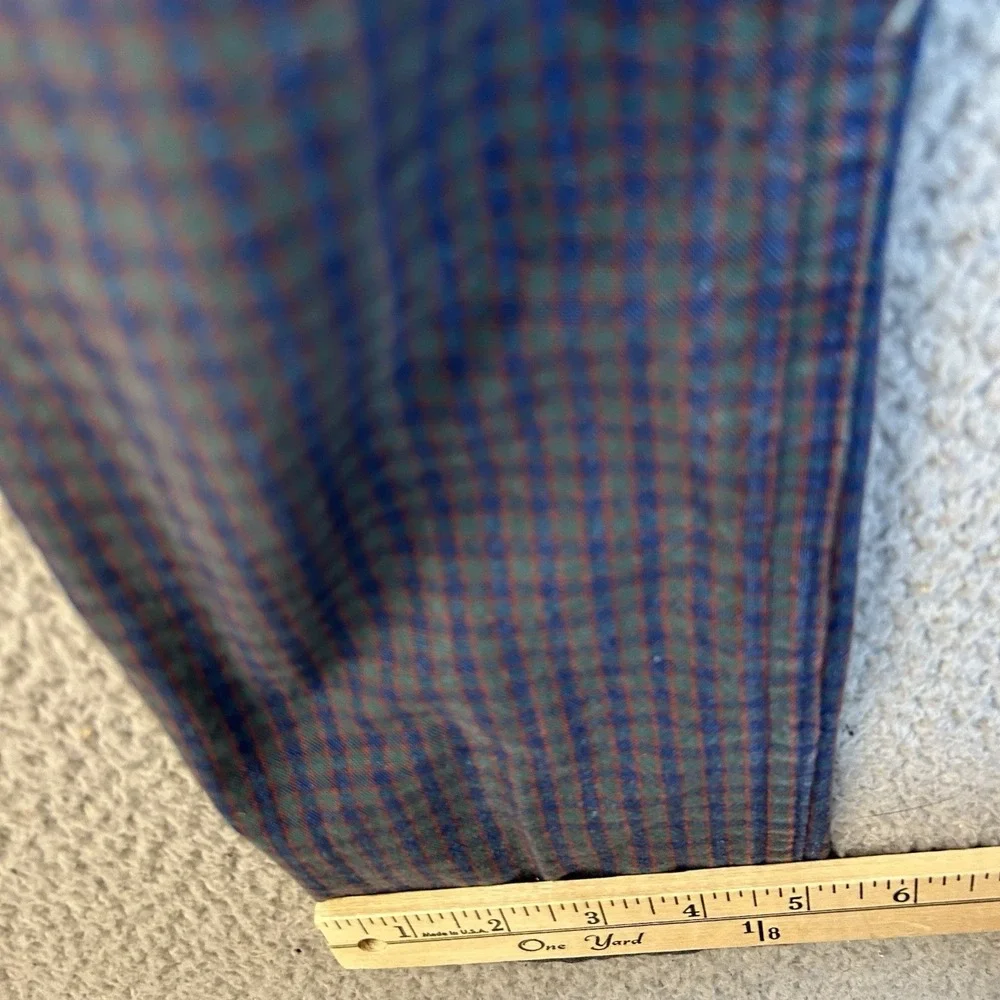 Vintage OshKosh B'gosh Plaid Pants 6R Blue Green Made In USA